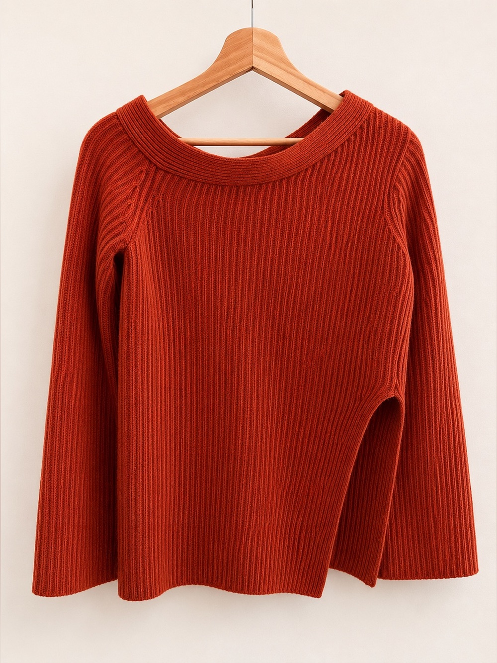 Club Monaco 100% Cashmere Off-Shoulder Ribbed Sweater